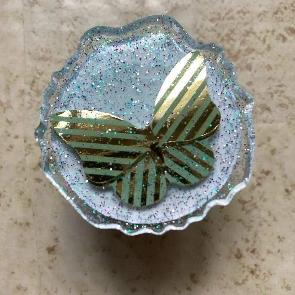 Striped butterfly on white phone grip